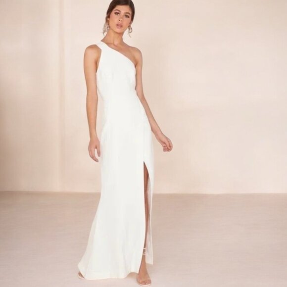 NWT Cmeo Collective Pursue One-Shoulder Gown Ivory - Picture 3 of 4